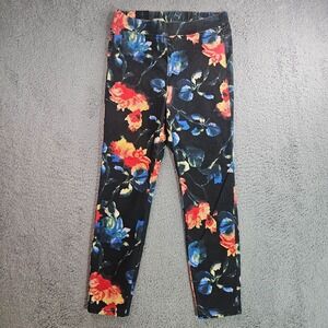 NEW - I Jeans‎ By Buffalo Women Large 30x26  Pull On Pants Floral Print Black